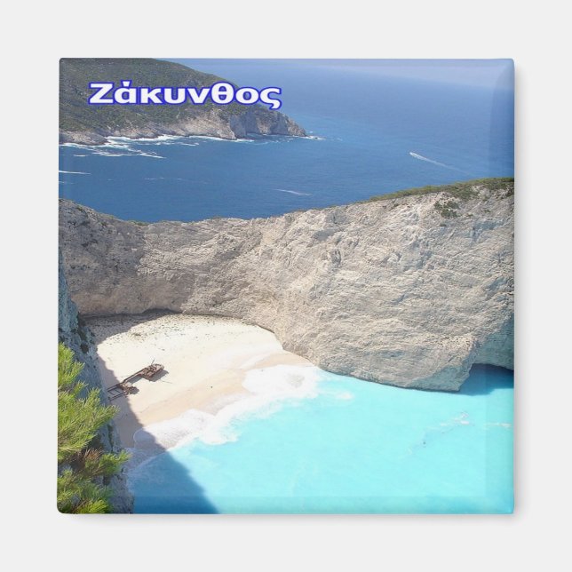 zGR028 ZANTE, Navagio Beach, Grekland, Fridge Magnet (Framsidan)