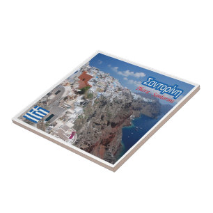 zGR033 SANTORINI Thera, Grekland Kakelplatta