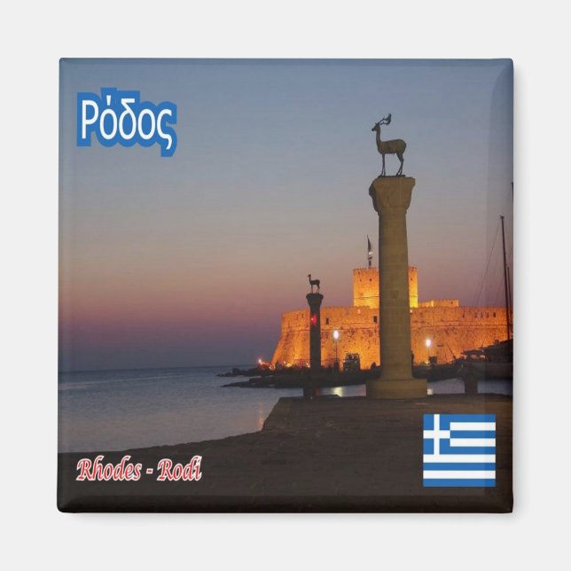 zGR037 RHODES - Grekland - Fridge Magnet (Framsidan)