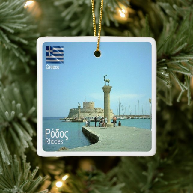 zGR038 RHODES, Grekland Julgransprydnad Keramik (Träd)