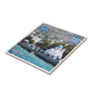 zGR044 PAROS, Grekland Kakelplatta
