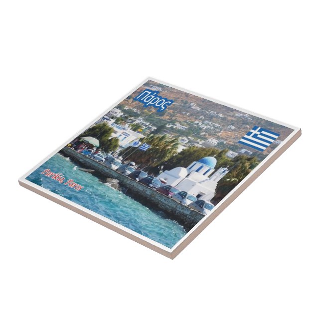 zGR044 PAROS, Grekland Kakelplatta (Sidan)
