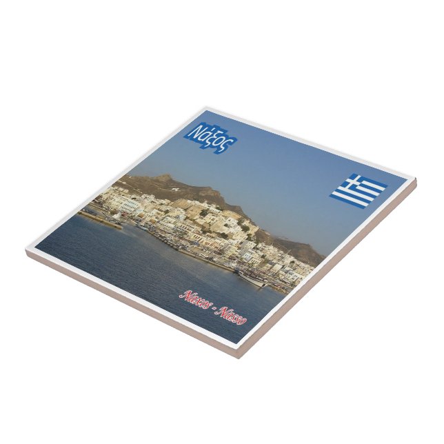zGR047 NAXOS, Grekland Kakelplatta (Sidan)