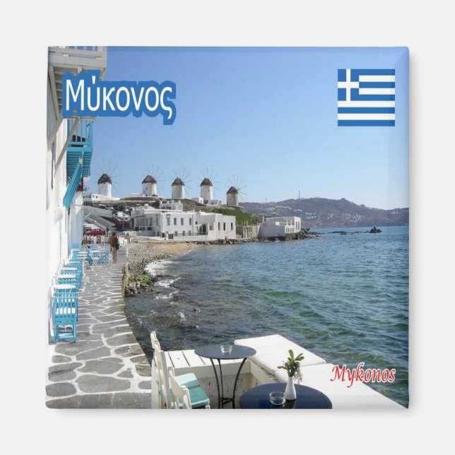 zGR050 MYKONOS - Grekland - Fridge Magnet (Framsidan)