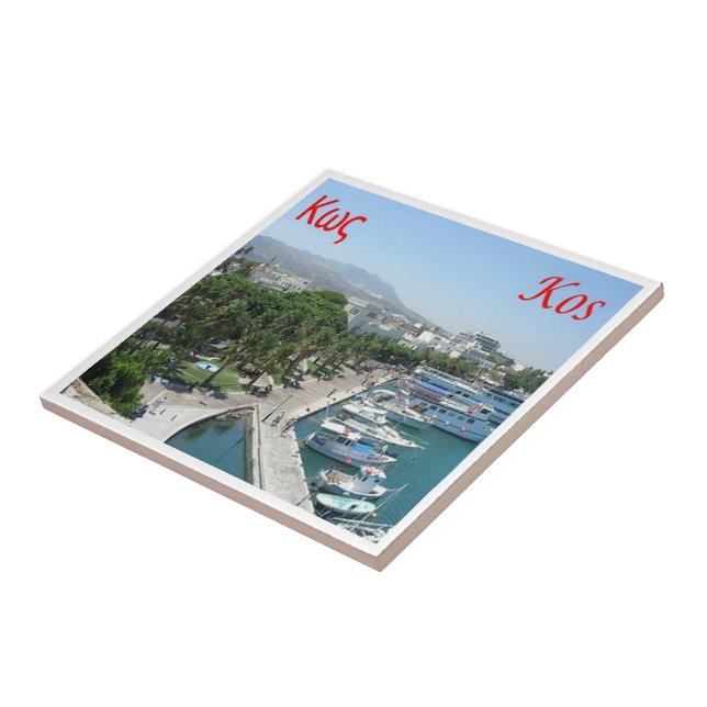 zGR055 KOS, Grekland Kakelplatta (Sidan)