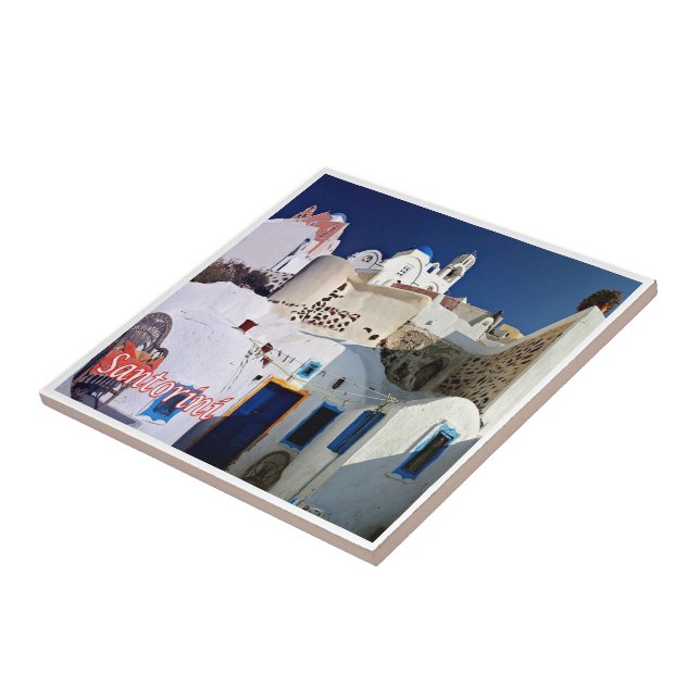zGR071 SANTORINI Thera, Grekland Kakelplatta (Sidan)