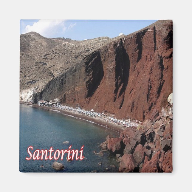 zGR072 SANTORINI Thera, Grekland, Frankrike Magnet (Framsidan)