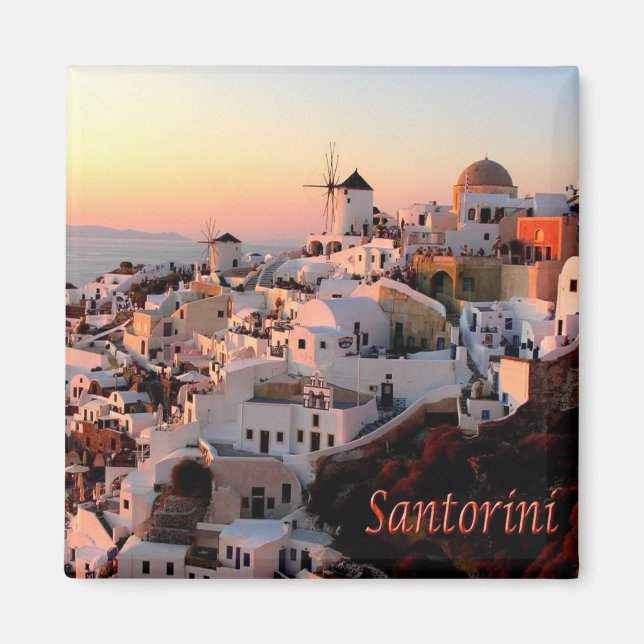 zGR077 SANTORINI - Oia Sunset - Grekland - Fridge Magnet (Framsidan)