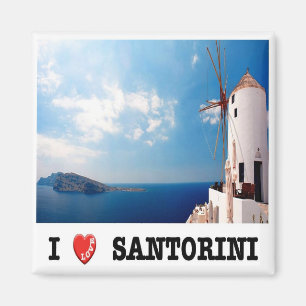 zGR086 SANTORINI, I Kärlek, Grekland, Frankrike Magnet