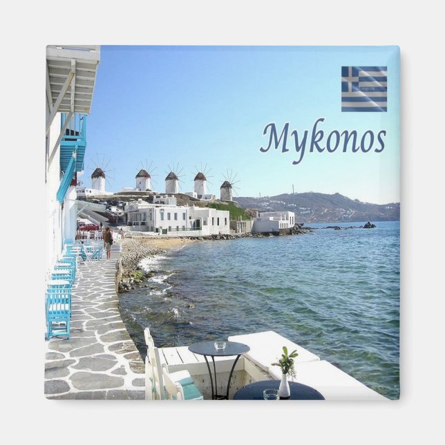 zGR108 MYKONOS - Little Venice - Grekland - Fridge Magnet (Framsidan)