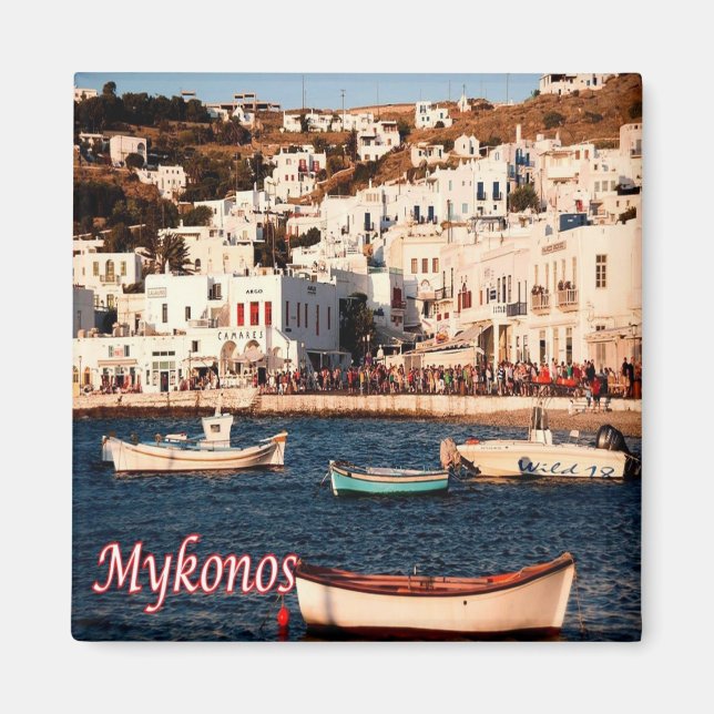 zGR114 MYKONOS Kusten, Grekland Fridge Magnet (Framsidan)