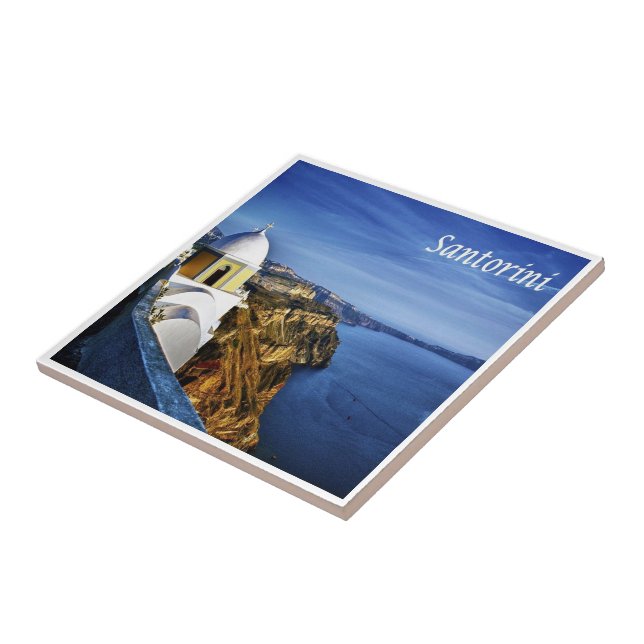 zGR90 SANTORINI, Fira, Grekland Kakelplatta (Sidan)