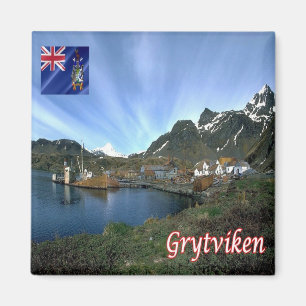 zGS007 GRYTVIKEN, Sydgeorgien, Amerika, Fridge Magnet