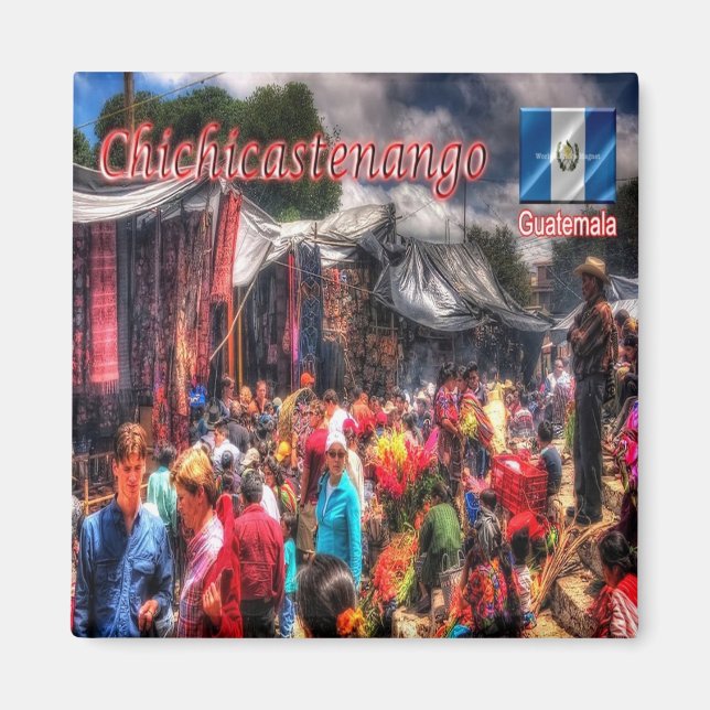 zGT007 CHICHICASTENANGO,Guatemala, Amerika, Fridge Magnet (Framsidan)