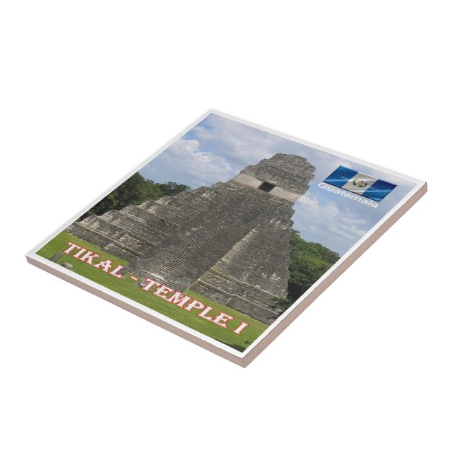 zGT010 TIKAL NV Temple I, Guatemala Kakelplatta (Sidan)