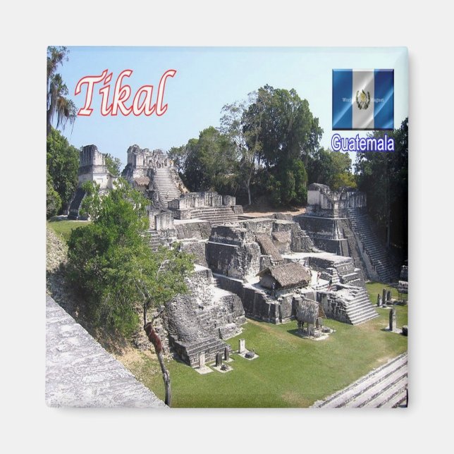 zGT011 TIKAL,Guatemala, Amerika, Fridge Magnet (Framsidan)