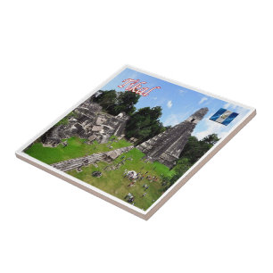 zGT014 TIKAL MAYAN RUINS, Guatemala, Kakelplatta