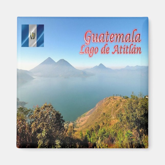 zGT019 GUATEMALA, Sjö Atitlan, Amerika, Fridge Magnet (Framsidan)