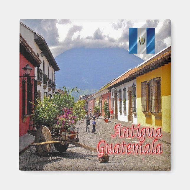 zGT022 ANTIGUA, Calle del Arco, Guatemala, Fridge Magnet (Framsidan)