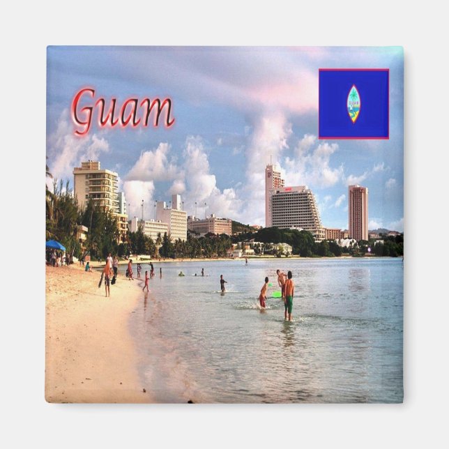 ZGU008 GUAM, TUMON Beach, Oceania, Fridge Magnet (Framsidan)