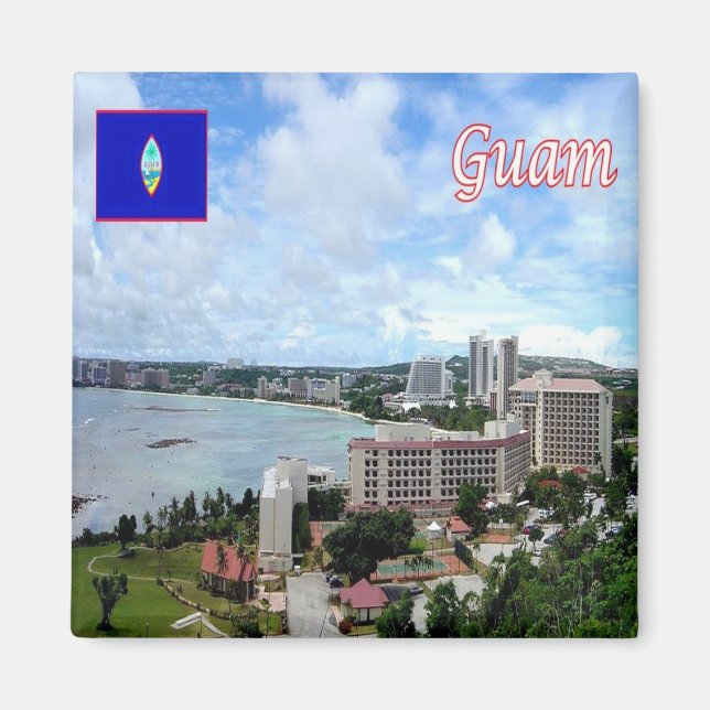 zGU013 GUAM, Panorama, Oceanien, Fridge Magnet (Framsidan)