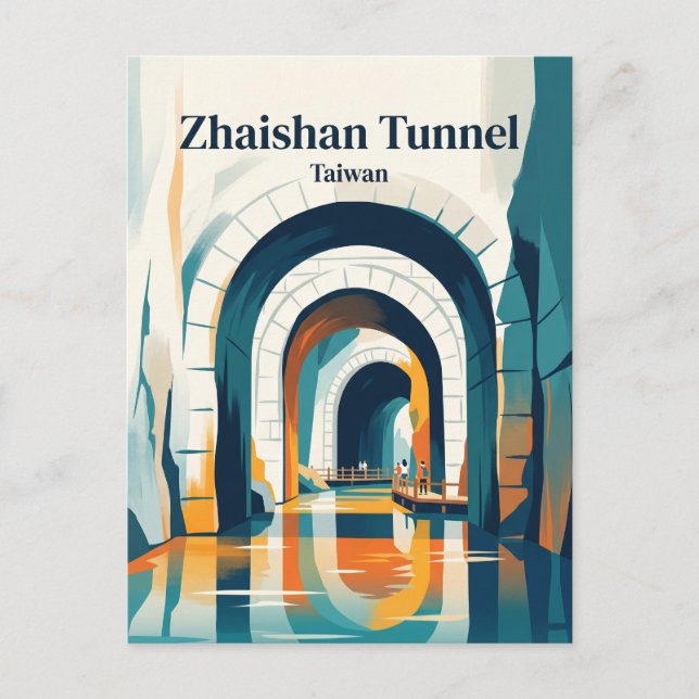 Zhaishan-tunneln Taiwan Vykort (Framsida)