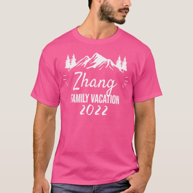Zhang Family Vacation Camping Group Resa Mountain T Shirt (Framsida)