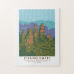 Zhangjiajie National Forest China Travel Art Retro Pussel<br><div class="desc">Zhangjiajie National Forest vector-design. Zhangjiajie National Forest Park är en nationalpark i Zhangjiajie i provinsen Hunan,  Chinan.</div>