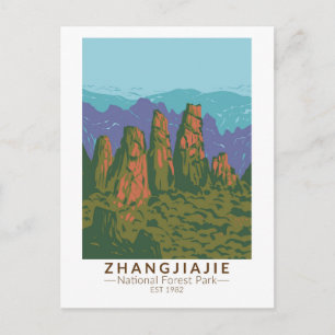Zhangjiajie National Forest Kina Resa Konst Retro Vykort