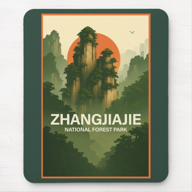 Zhangjiajie nationalskogspark musmatta (Framsidan)