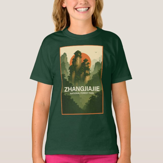Zhangjiajie nationalskogspark t shirt (Framsida)