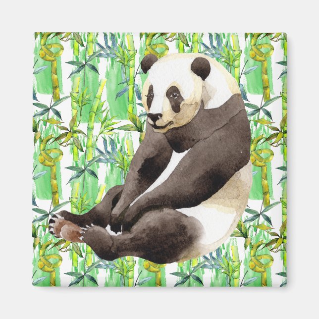 Zhen Zhen pandan på bambu Magnet (Framsidan)