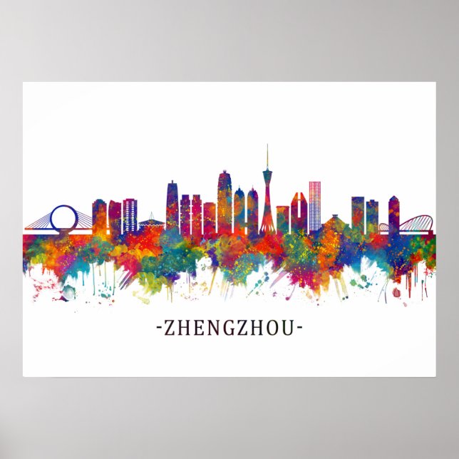 Zhengzhou China Skyline Poster (Framsidan)