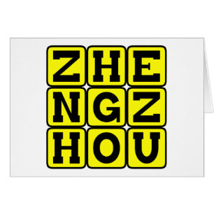 Zhengzhou, huvudstad i Henan, Kina Hälsningskort