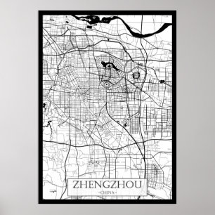 Zhengzhou Kina Karta Poster