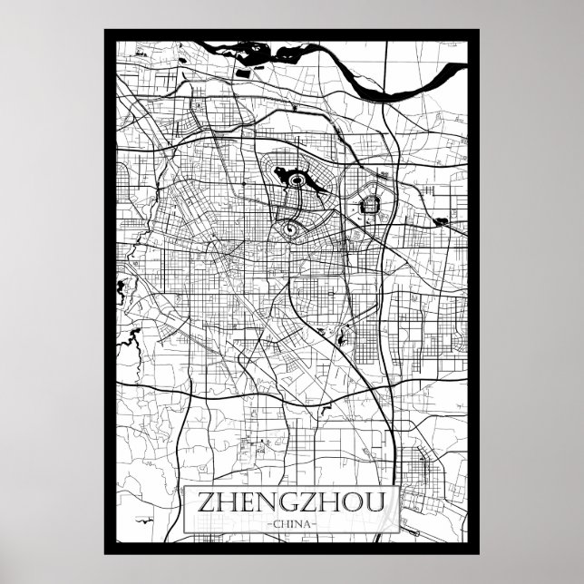 Zhengzhou Kina Karta Poster (Framsidan)