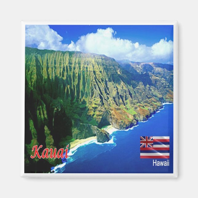zHI006 KAUAI, HAWAII, Aerial View, Oceania, Fridge Magnet (Framsidan)