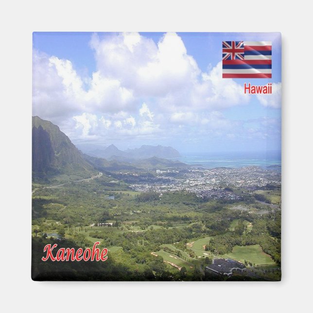 zHI007 KANEOHE, HAWAII, Panorama, Oceanien, Fridge Magnet (Framsidan)