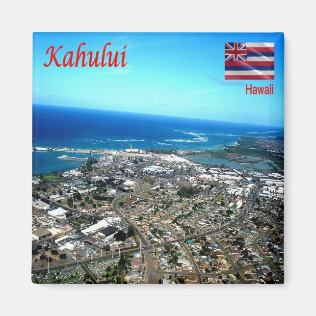 zHI009 KAHULUI, HAWAII, Panorama, Oceanien, Fridge Magnet (Framsidan)