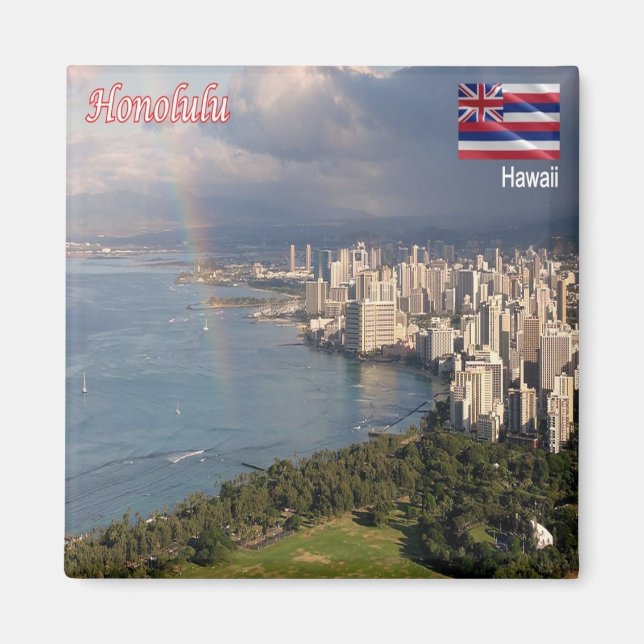 zHI010 HONOLULU, HAWAII, Sea View, Oceania, Fridge Magnet (Framsidan)