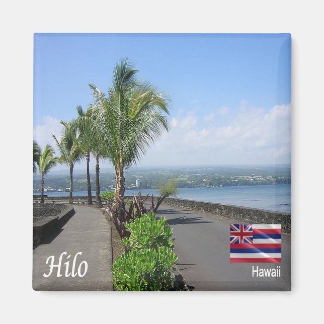 zHI012 HILO, HAWAII, Panorama, Oceanien, Fridge Magnet (Framsidan)
