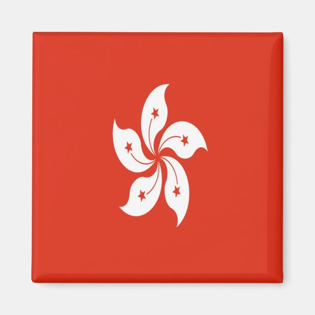 zHK001 FLAGGA Hongkong, Fridge Magnet (Framsidan)