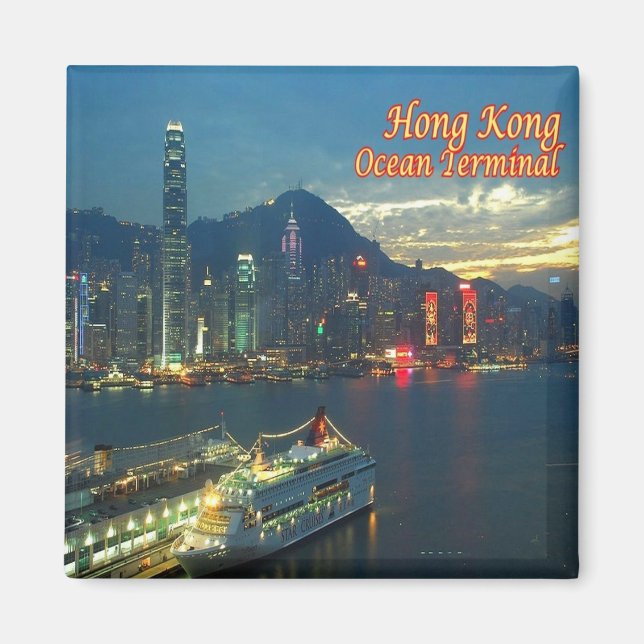 zHK009 OCEAN TERMINAL Hong Kong, Asien, Fridge Magnet (Framsidan)