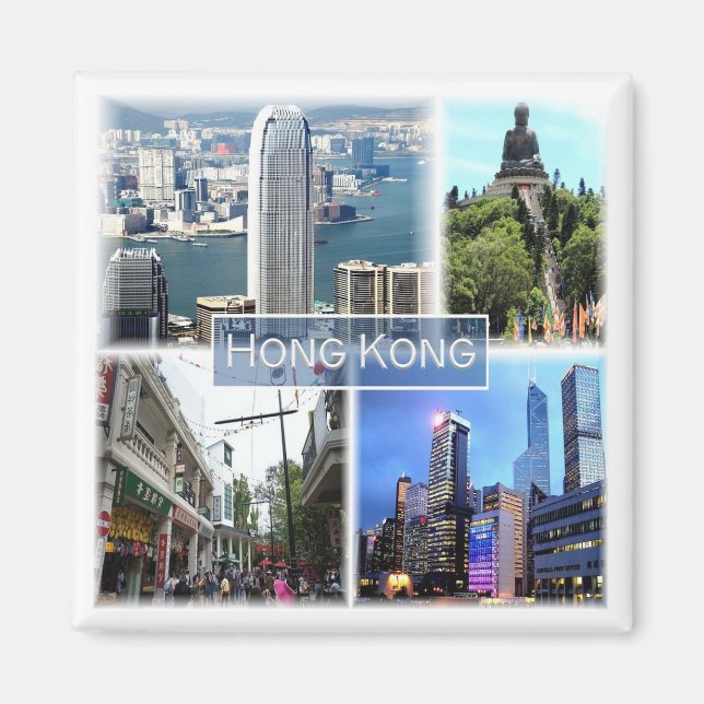 zHK011 HONGKONG, Souvenir Fridge Magnet (Framsidan)