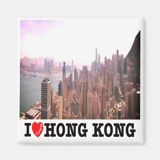 zHK015 I Kärlek HONGKONG, Asien, Fridge Magnet (Framsidan)