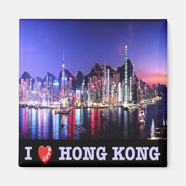 zHK016 I Kärlek HONGKONG, Asien, Fridge Magnet (Framsidan)