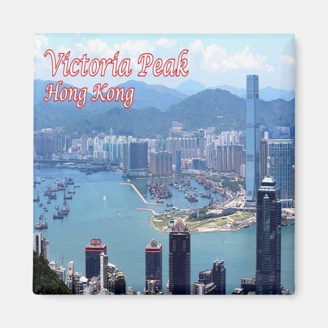 zHK017 VICTORIA PEAK Hong Kong, Asien, Fridge Magnet (Framsidan)