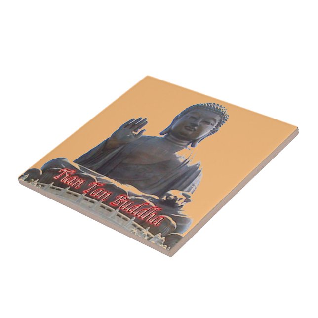 zHK020 TIAN TAN BUDDHA, Hongkong Kakelplatta (Sidan)