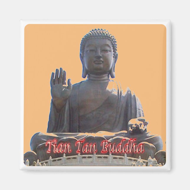 zHK020 TIAN TAN BUDDHA, Hongkong, Souvenir Fridge Magnet (Framsidan)