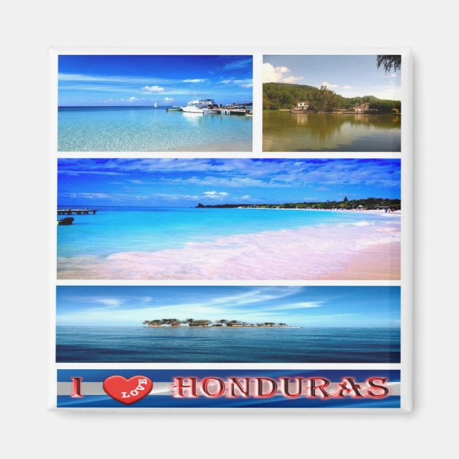 zHN003 HONDURAS I Kärlek, Mosaic, Amerika, Fridge Magnet (Framsidan)
